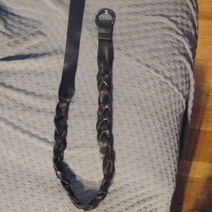Braided Black Leather Belt